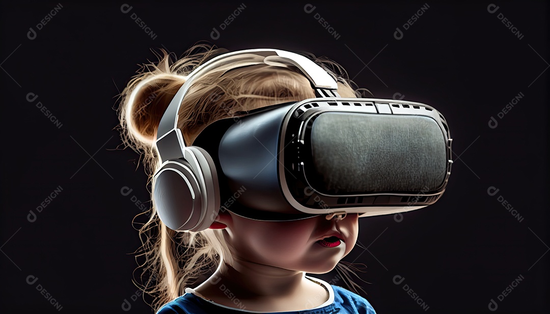 Design de colagem de conceito AI Metaverse com uso de fone de ouvido VR com tecnologia futurista de óculos inteligentes.