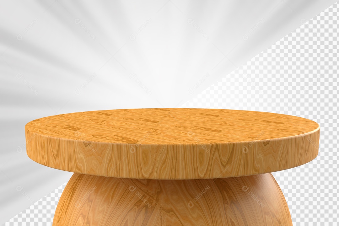 Podium Amarelo Detalhado Elemento 3D Para Composição PSD