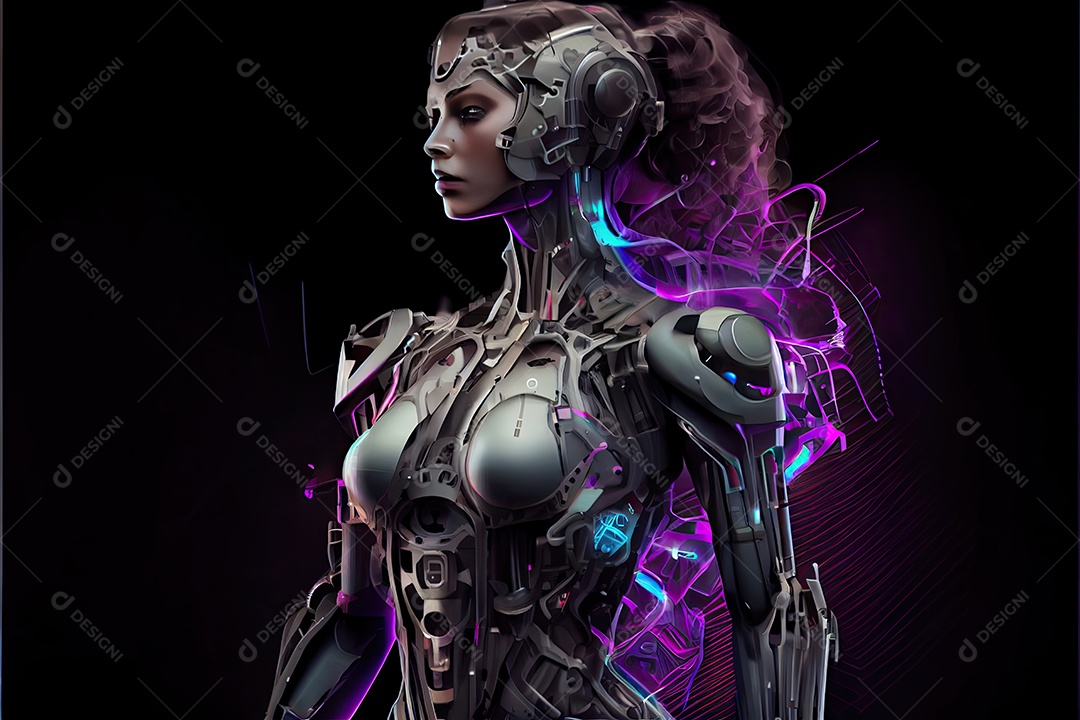 Robô ai automação inteligência artificial ai futurista.