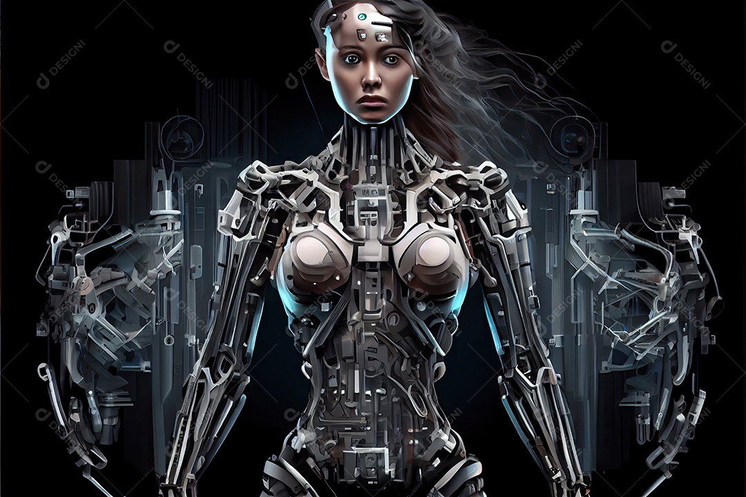 Robô ai automação inteligência artificial ai futurista.