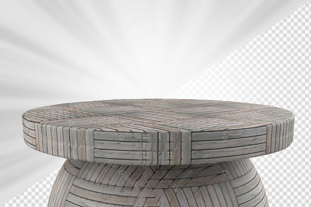 Podium Cinza Detalhado Elemento 3D Para Composição PSD