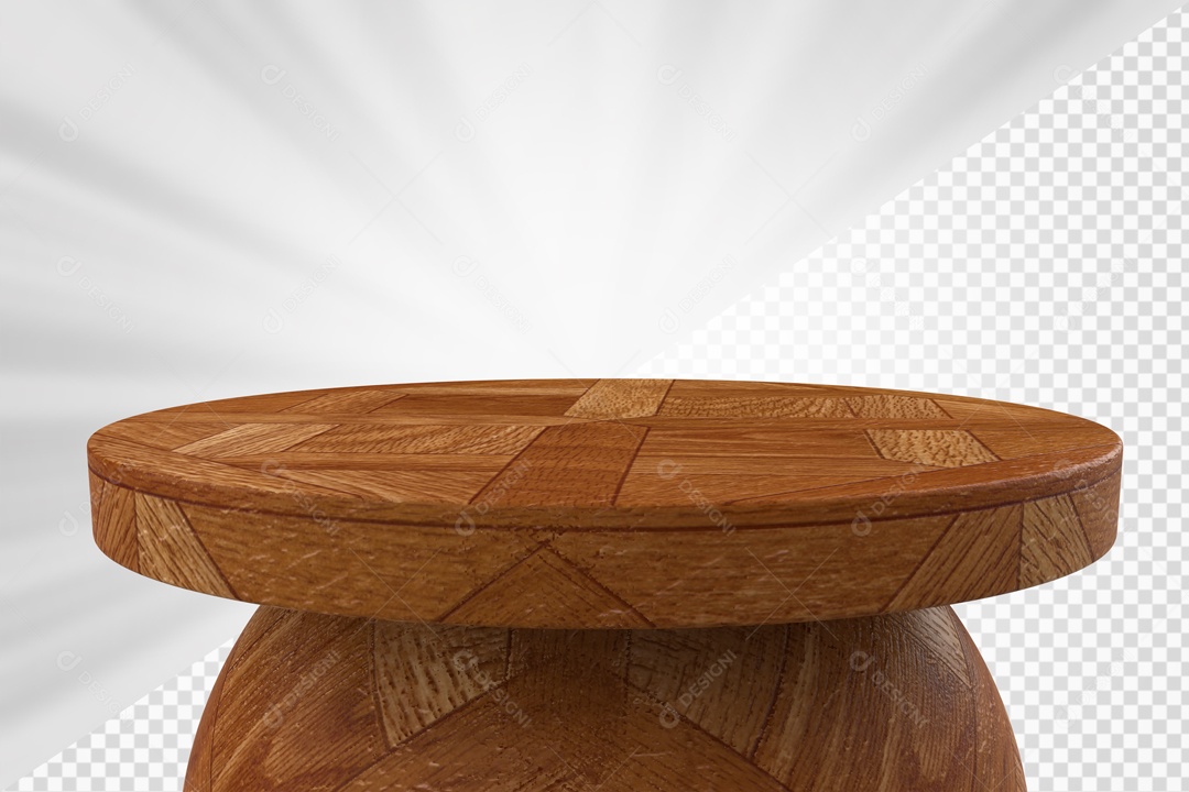 Podium Marrom Detalhado Elemento 3D Para Composição PSD