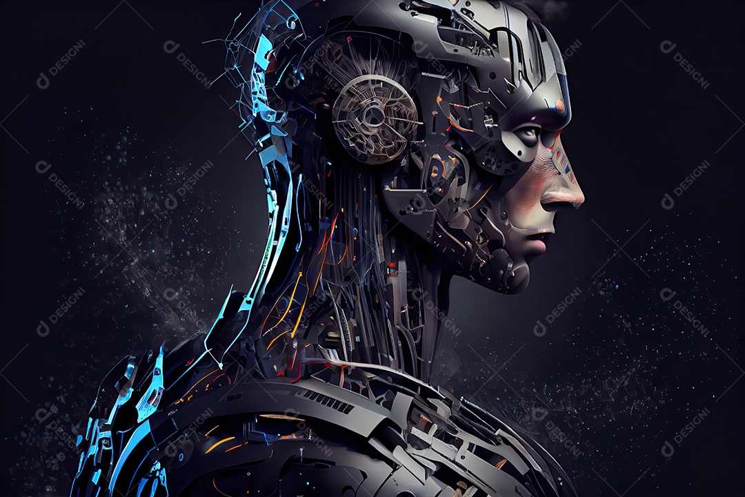 Robô ai automação inteligência artificial ai futurista.