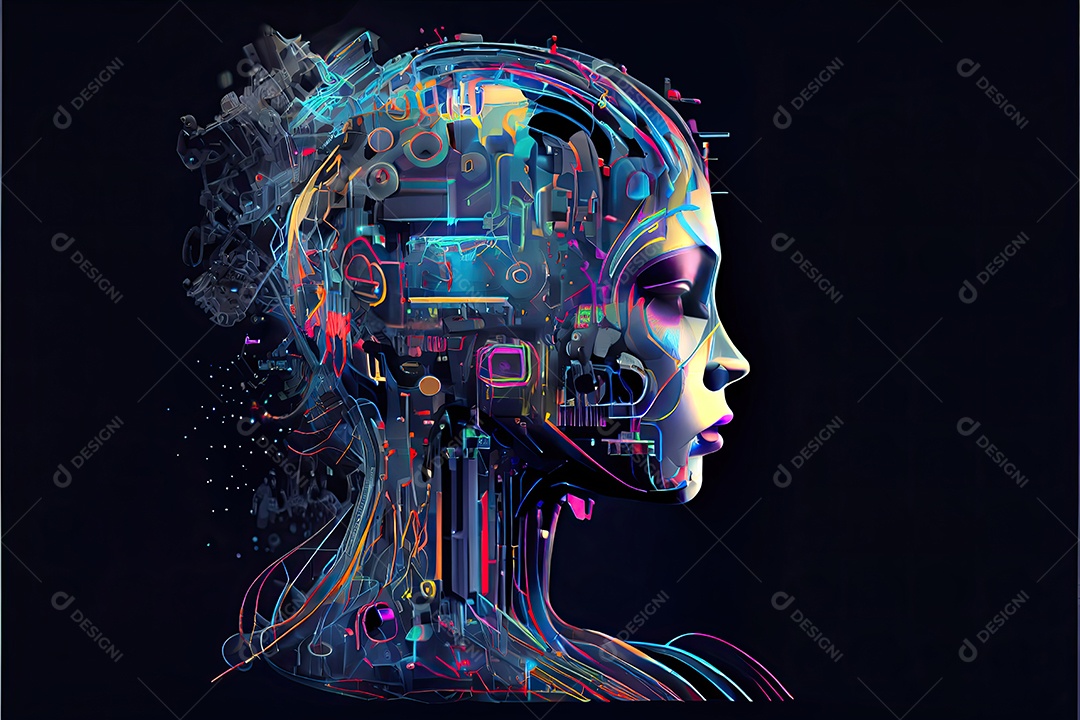 Robô ai automação inteligência artificial ai futurista.