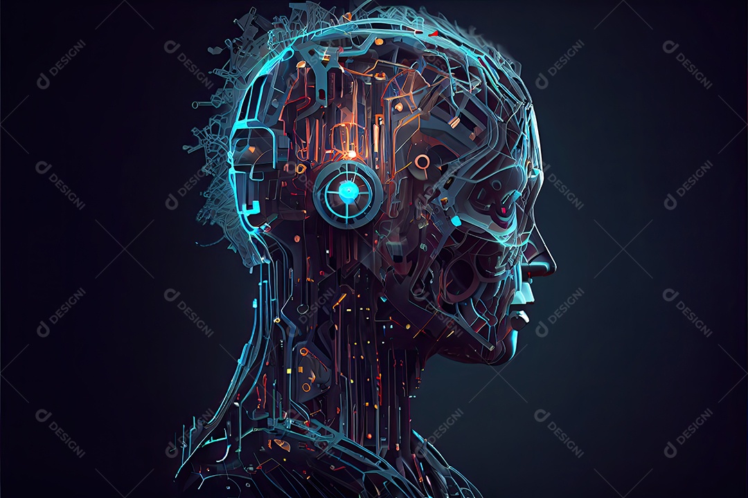 Robô ai automação inteligência artificial ai futurista.