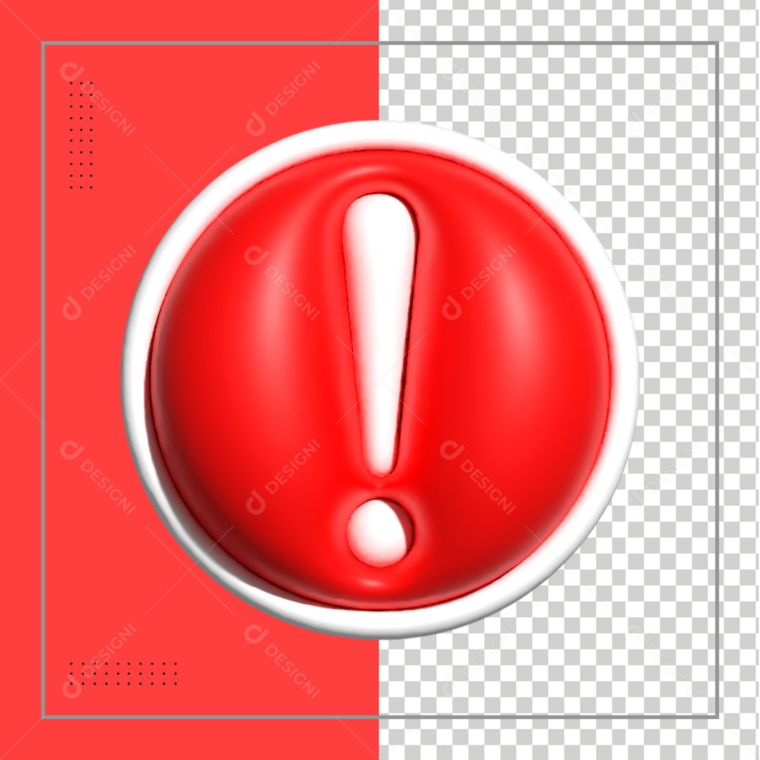 Placa De Alerta Vermelha Elemento 3D PSD