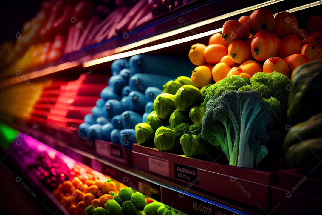 Ilustração de verduras e legumes saudável