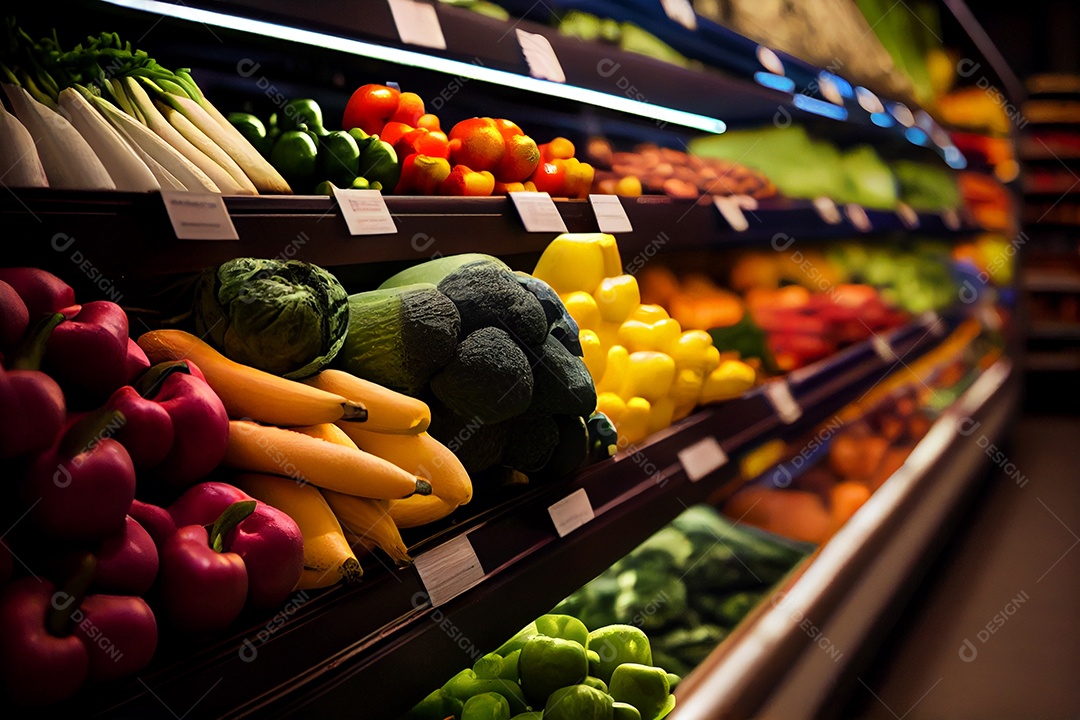 Ilustração de verduras e legumes saudável