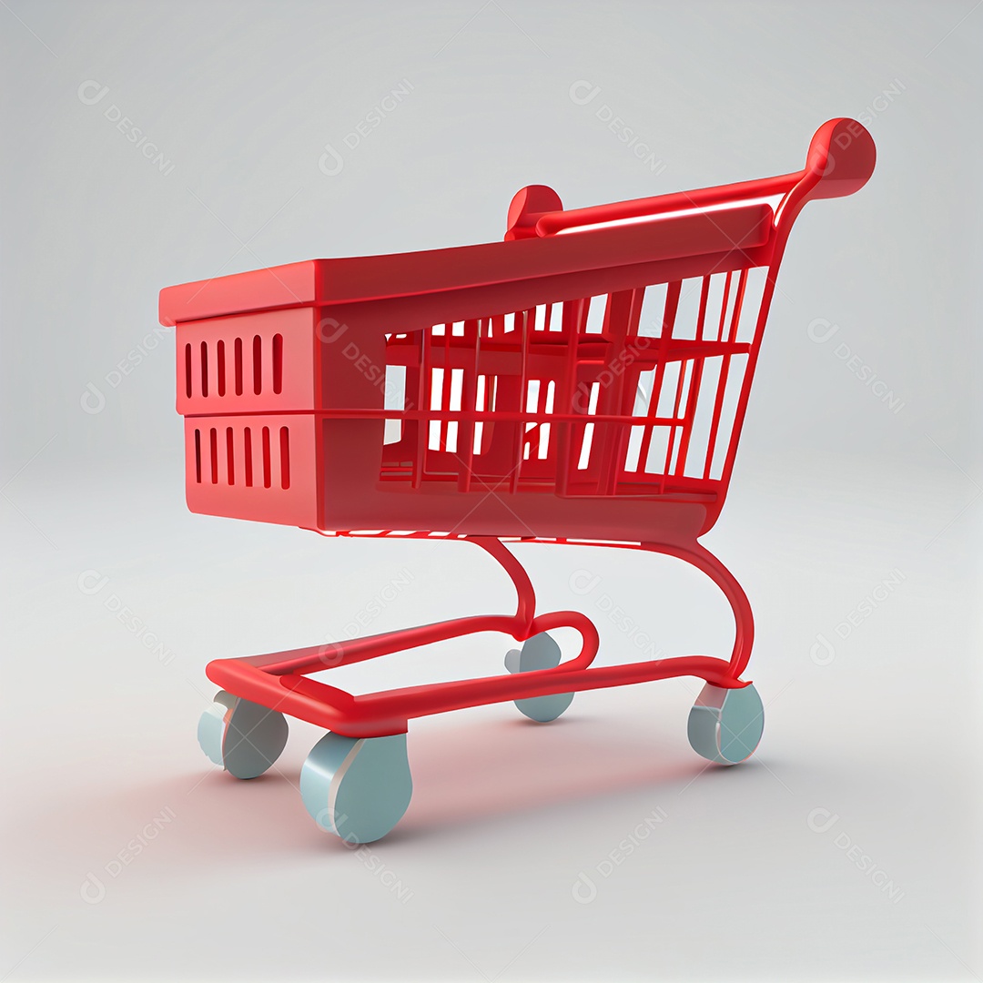 Carinho de compras vermelho de supermercado