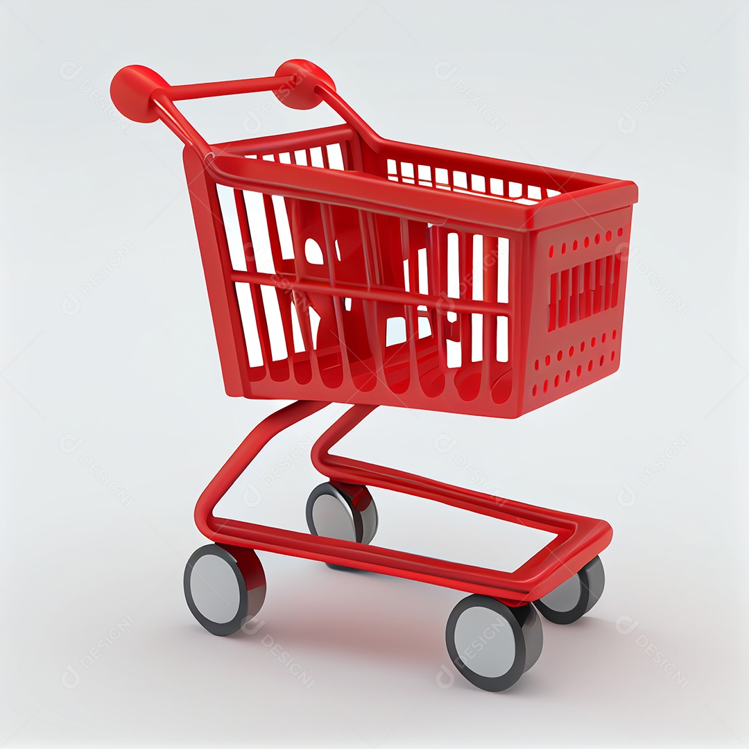 Carinho de compras vermelho de supermercado