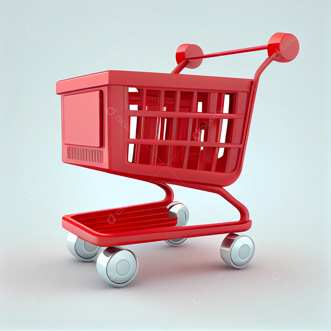 Carinho de compras vermelho de supermercado