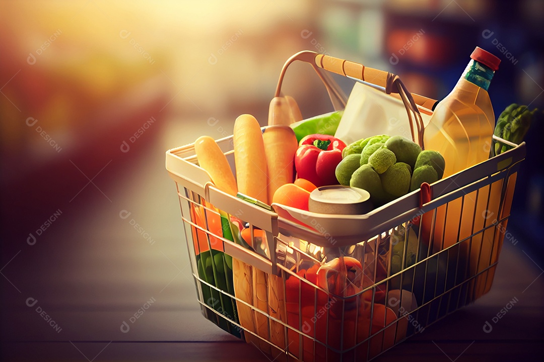 Cesta de compras do supermercado