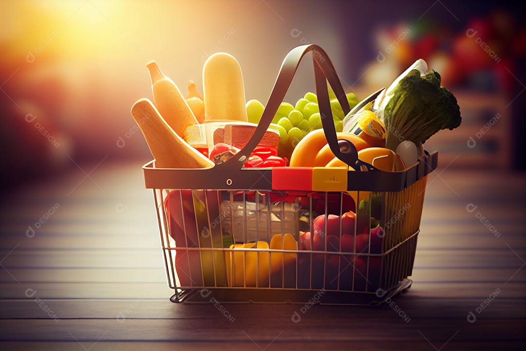 Cesta de compras do supermercado