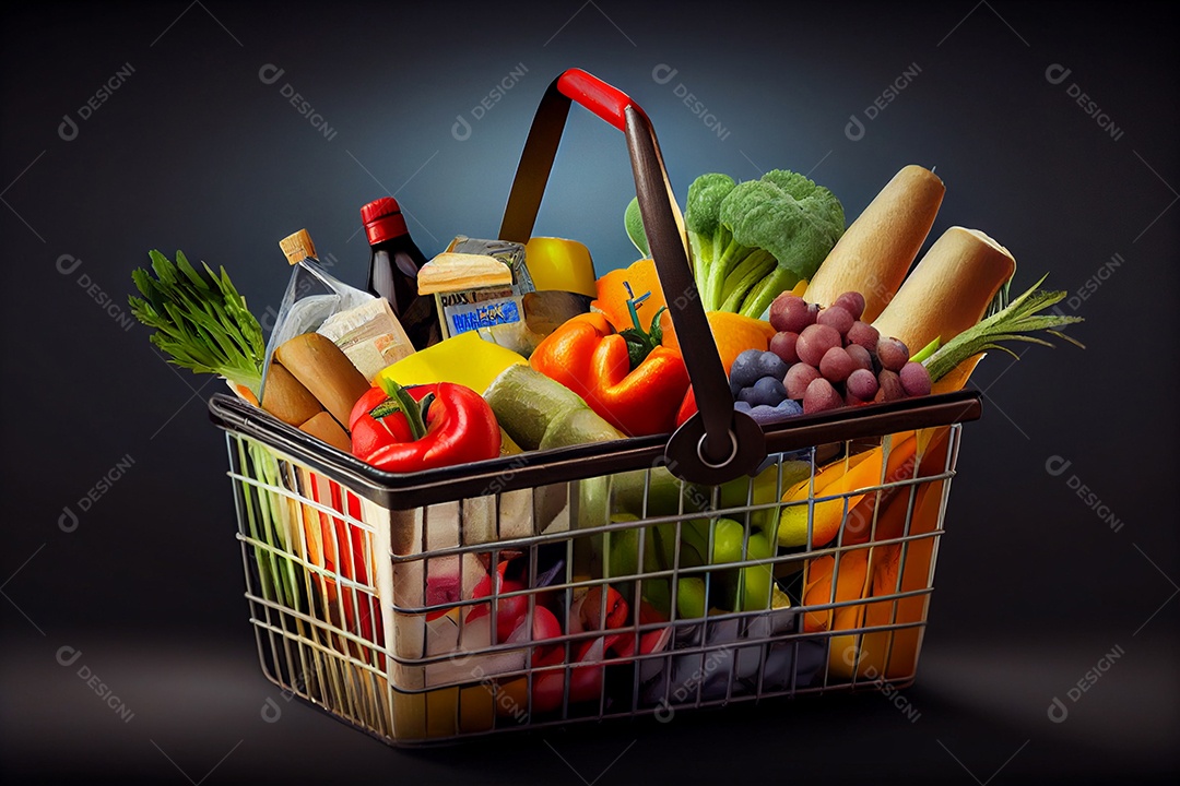 Cesta de compras do supermercado