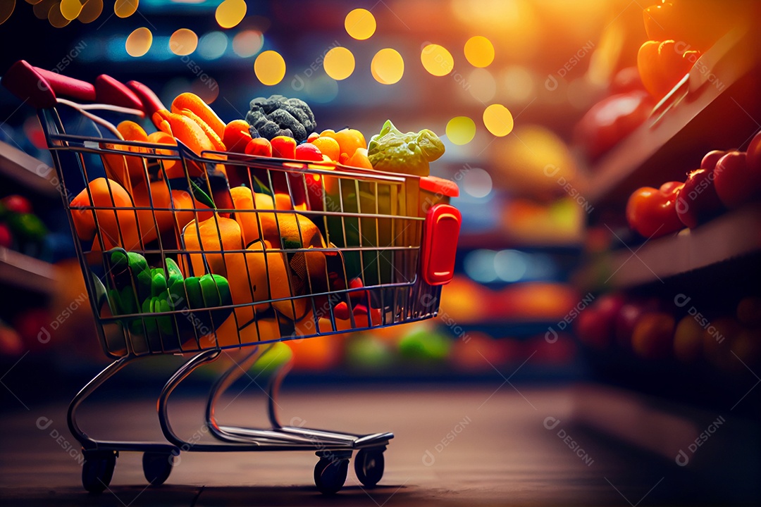 Carinho de compras no supermercado