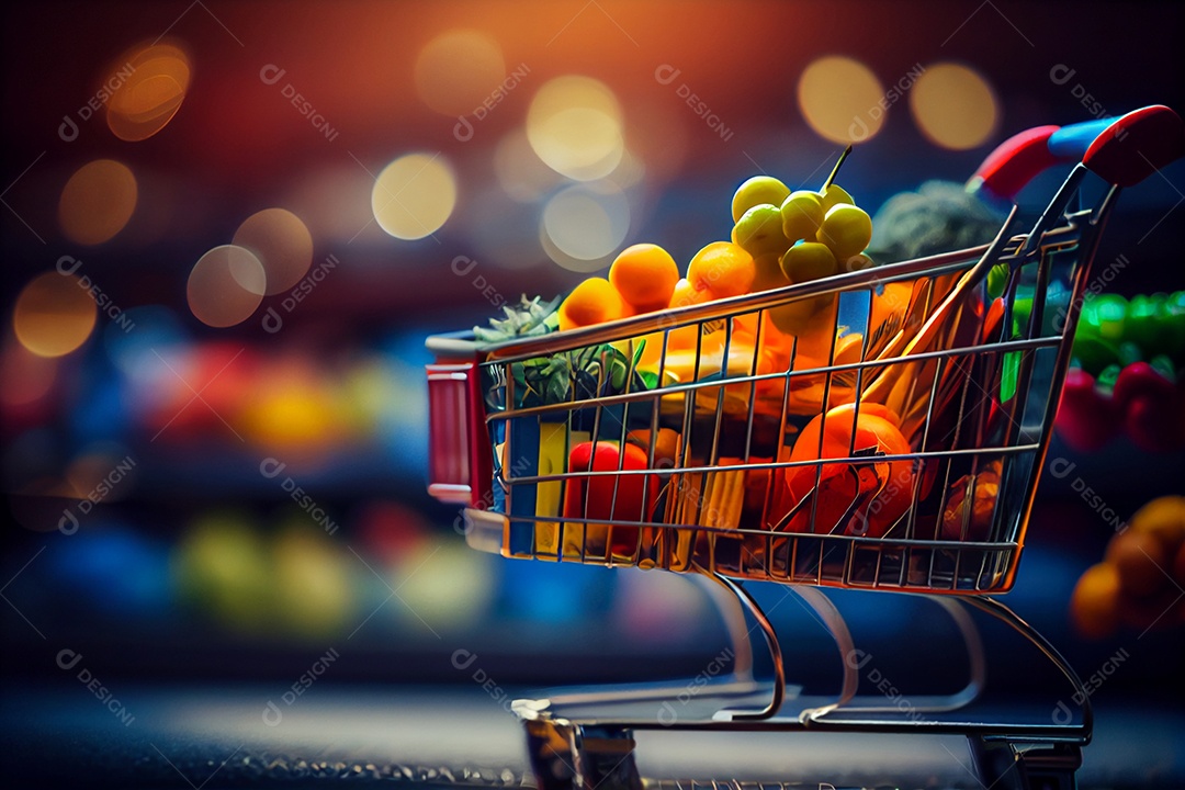 Carinho de compras do supermercado