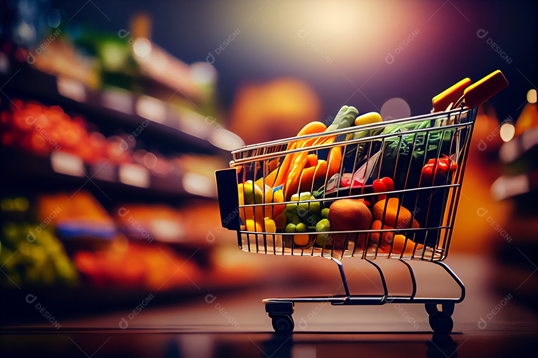 Carinho de compras do supermercado