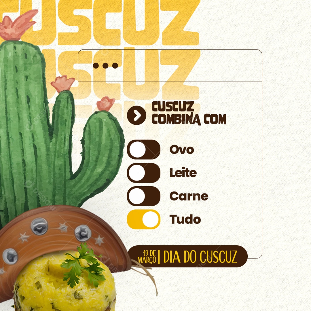 Dia do Cuscuz 19 de Março Social Media PSD Editável