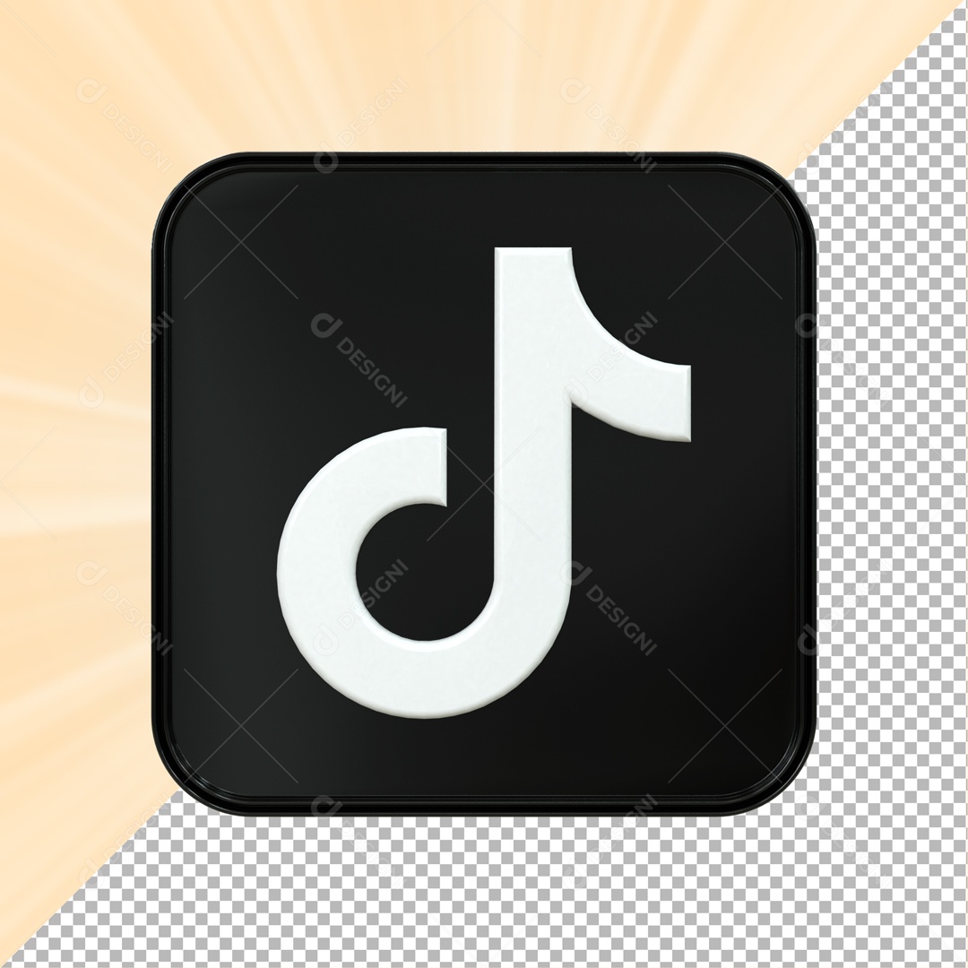 Ícone De TikTok Preto Elemento 3D PSD