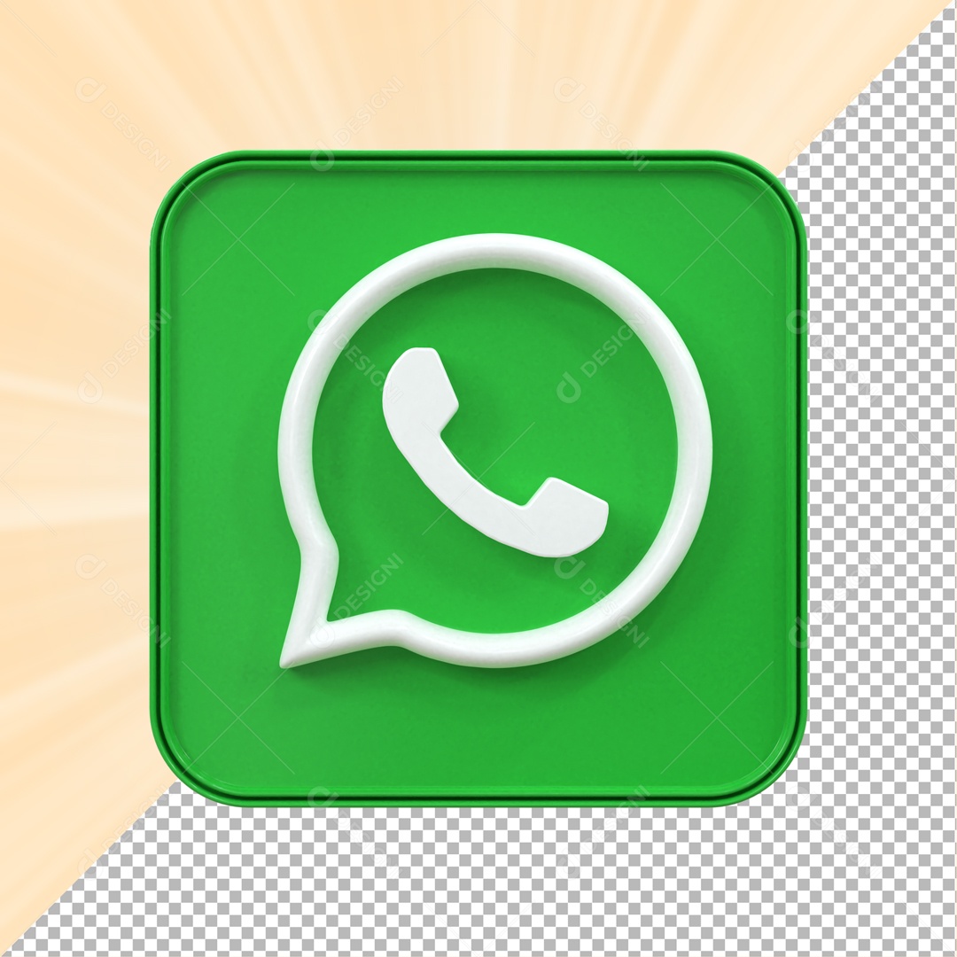 Ícone De WhatsApp Verde Elemento 3D PSD