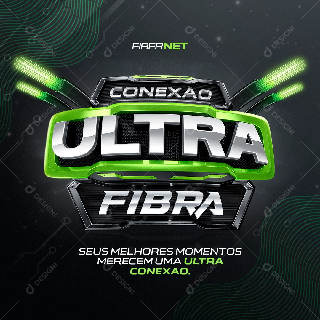 Conexão Ultra Fibra Provedor de Internet Social Media PSD Editável