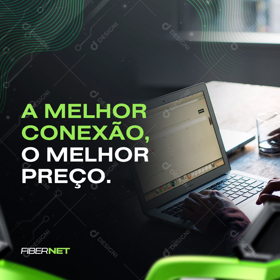 A Melhor Conexão Provedor de Internet Social Media PSD Editável