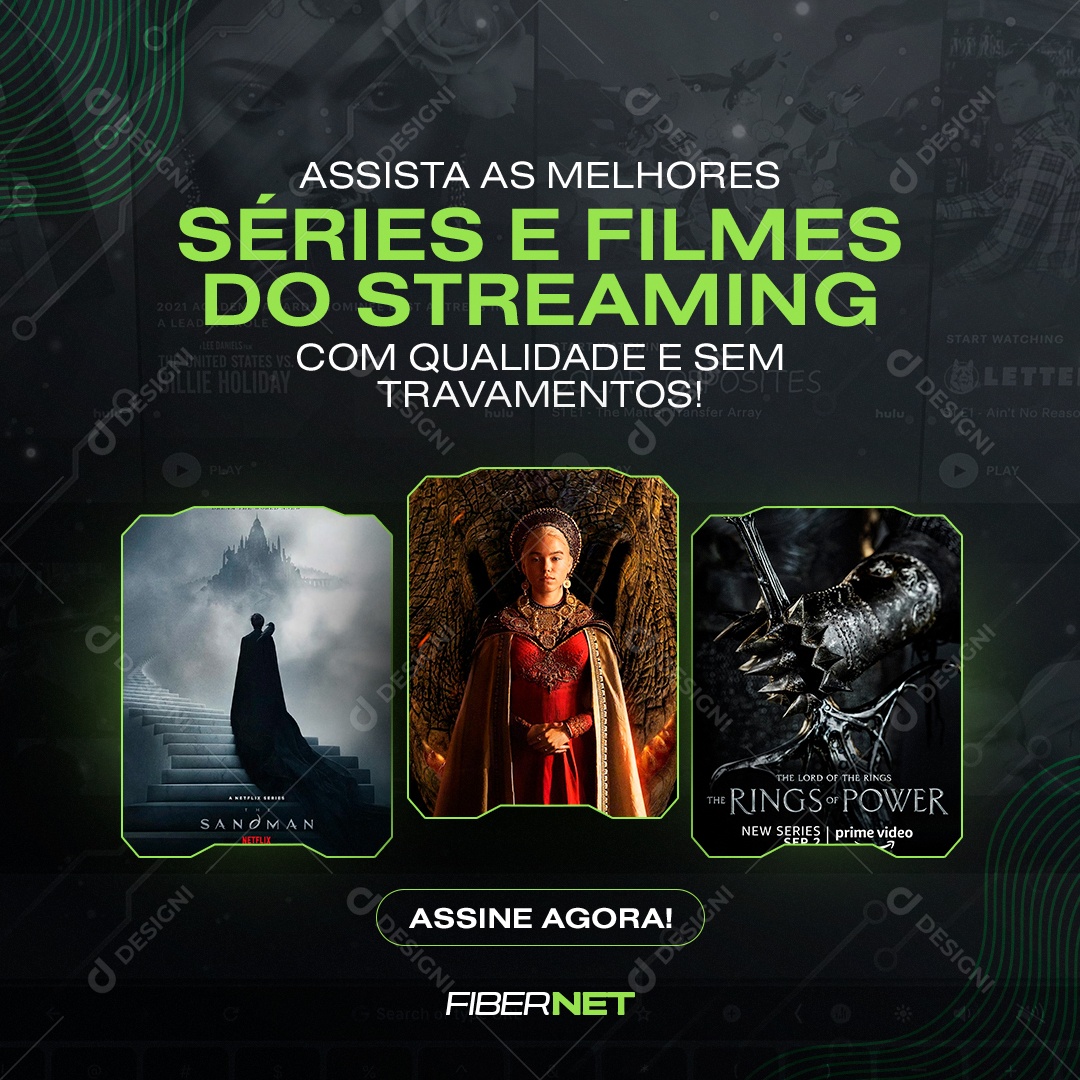 Assista as Melhores Provedor de Internet Social Media PSD Editável