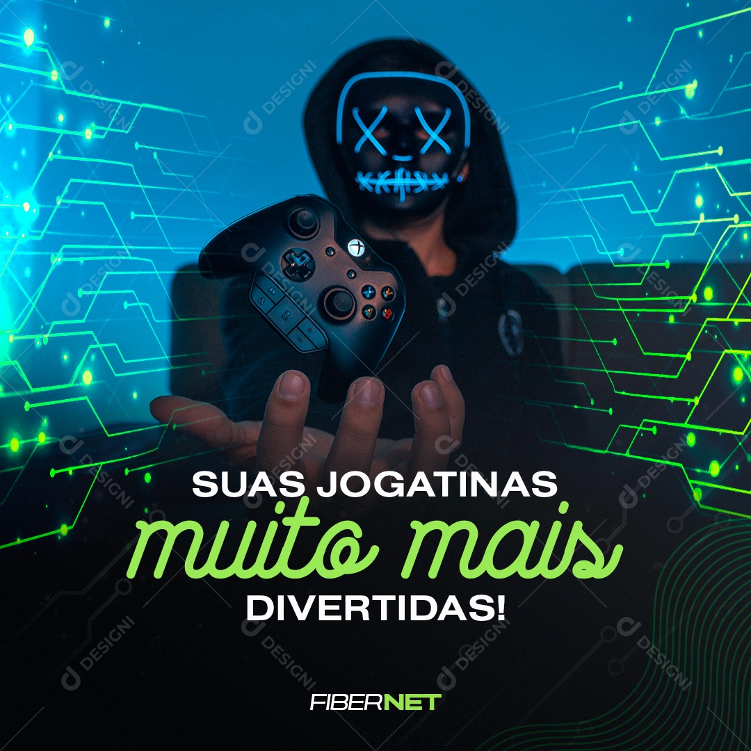 Suas Jogatinas Muito Mais Divertidas Provedor de Internet Social Media PSD Editável