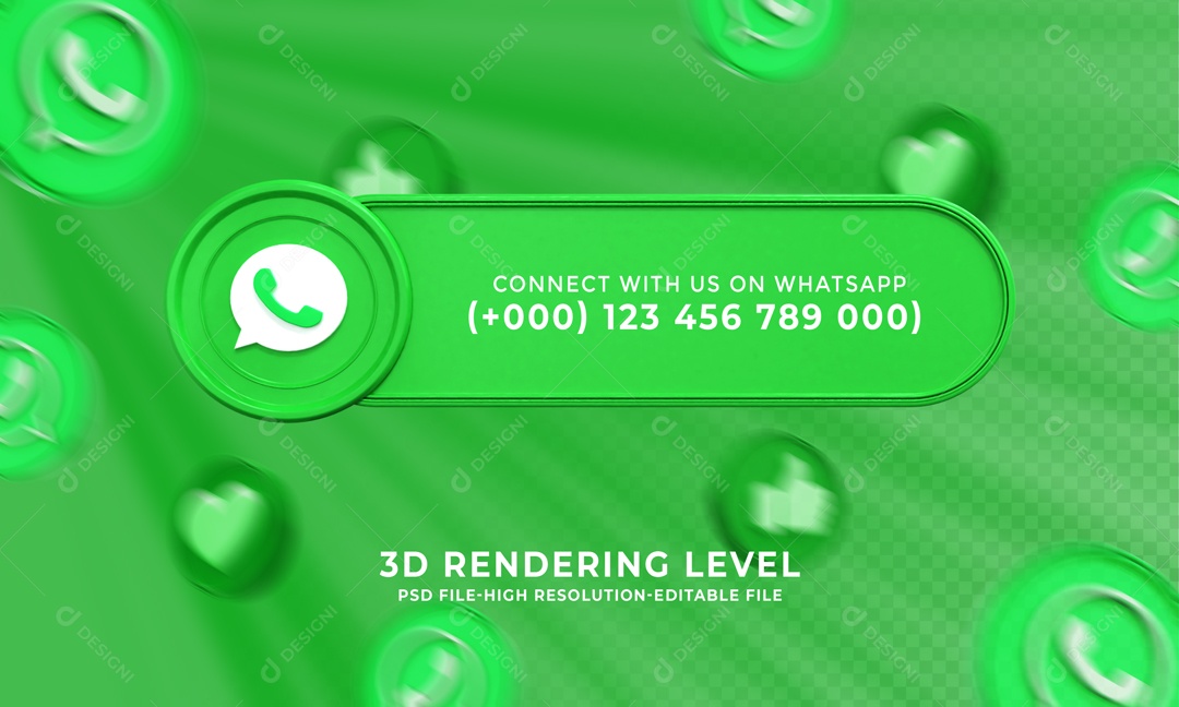 Ícone Rede Social WhatsApp Para Composição PSD