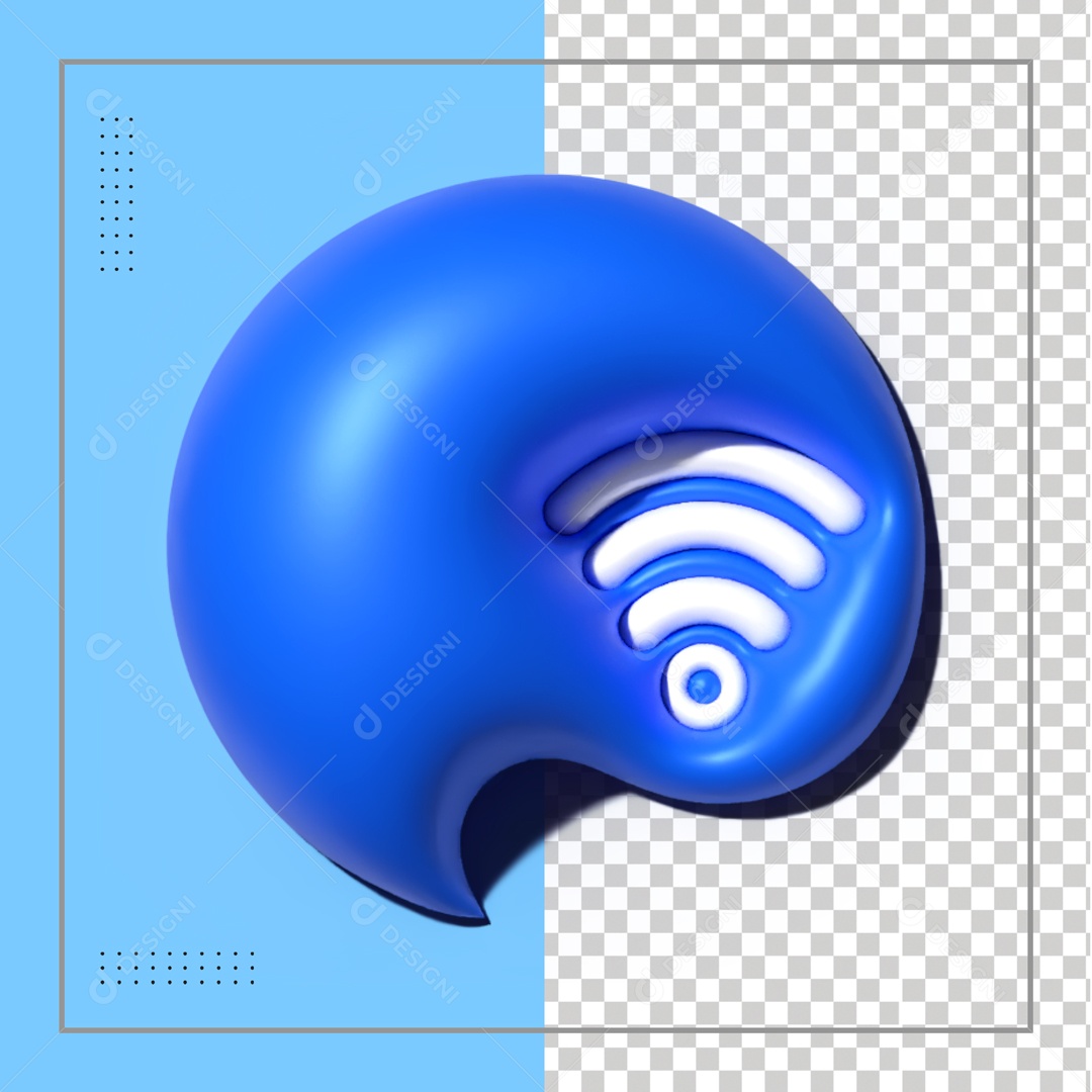 Ícone Azul De Rede Wi-fi Elemento 3D PSD