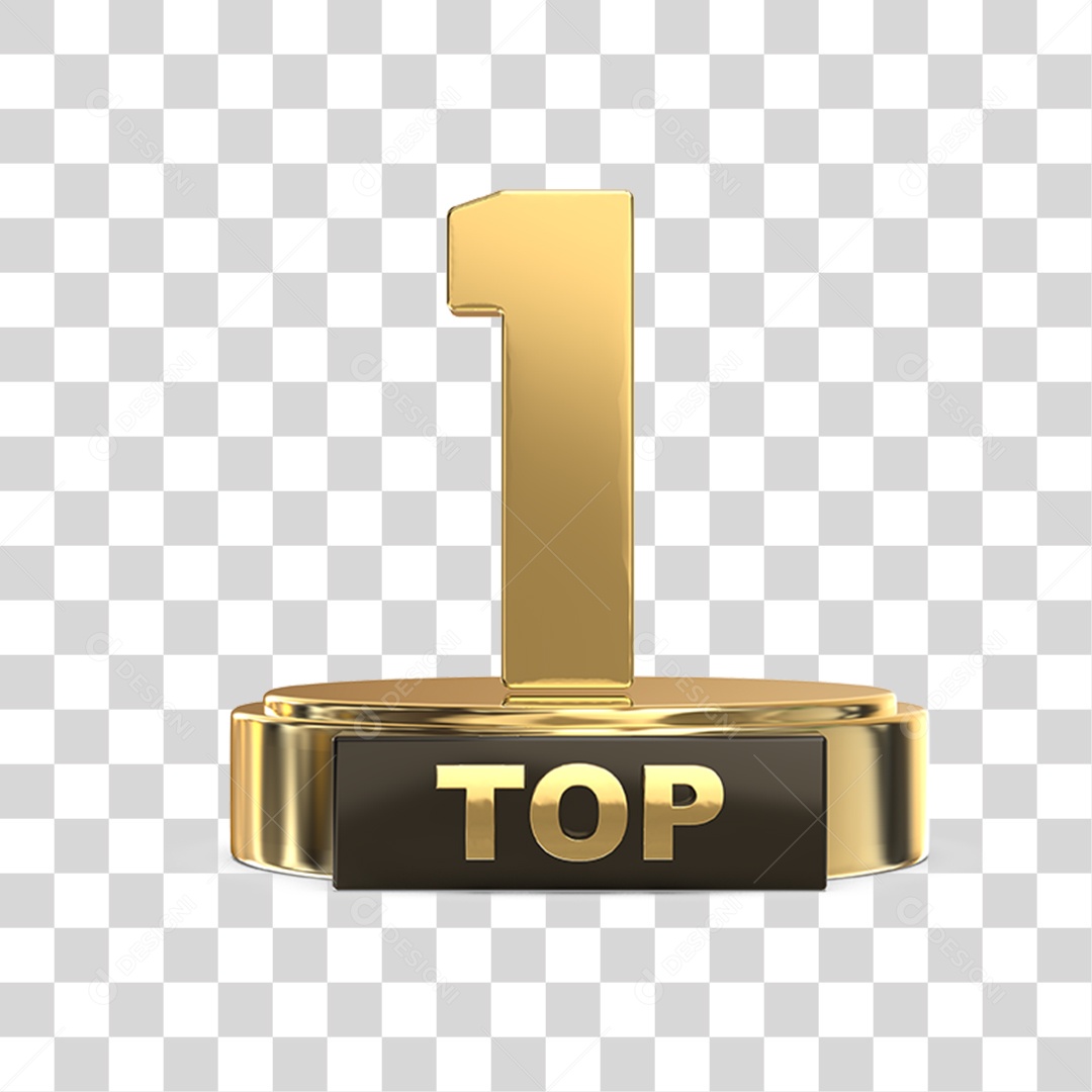 Podium Top 1 Aniversário Dourados PNG Transparente