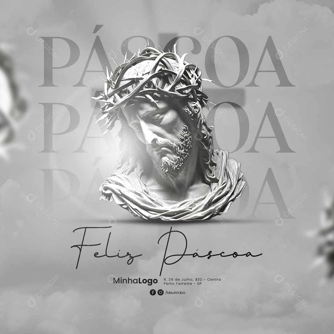 Feliz Páscoa 9 De Abril Social Media PSD Editável