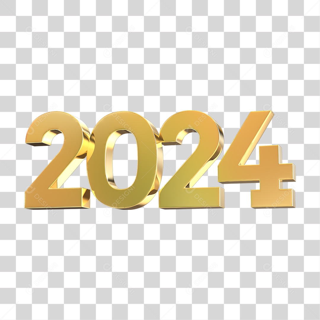 Número de 2024 Dourado PNG Transaprente