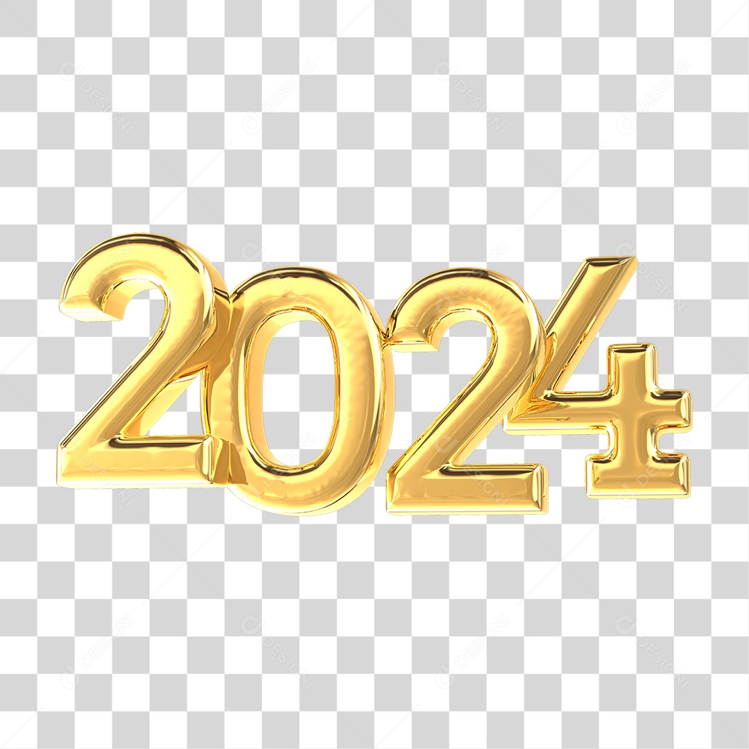 Número de 2024 Dourado PNG Transaprente