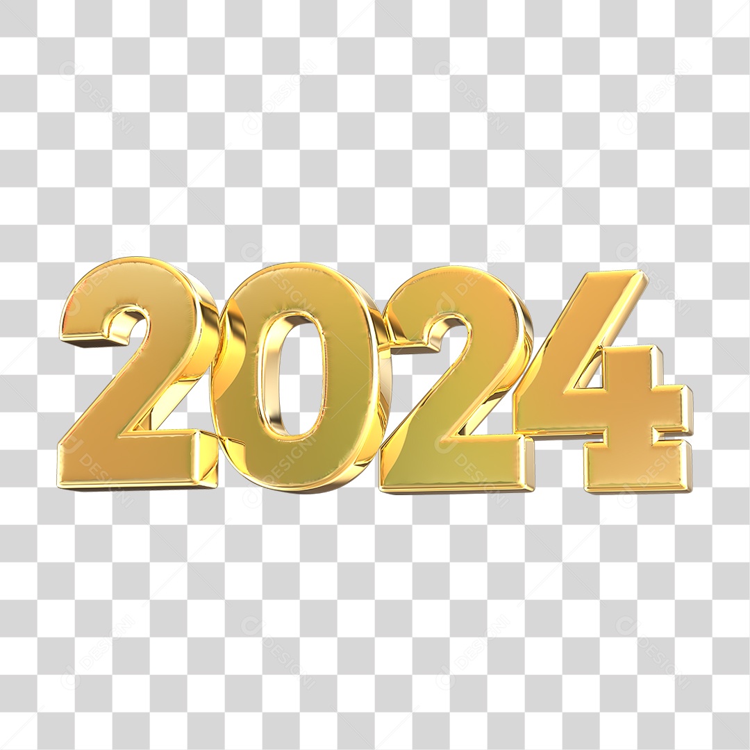 Número de 2024 Dourado PNG Transaprente