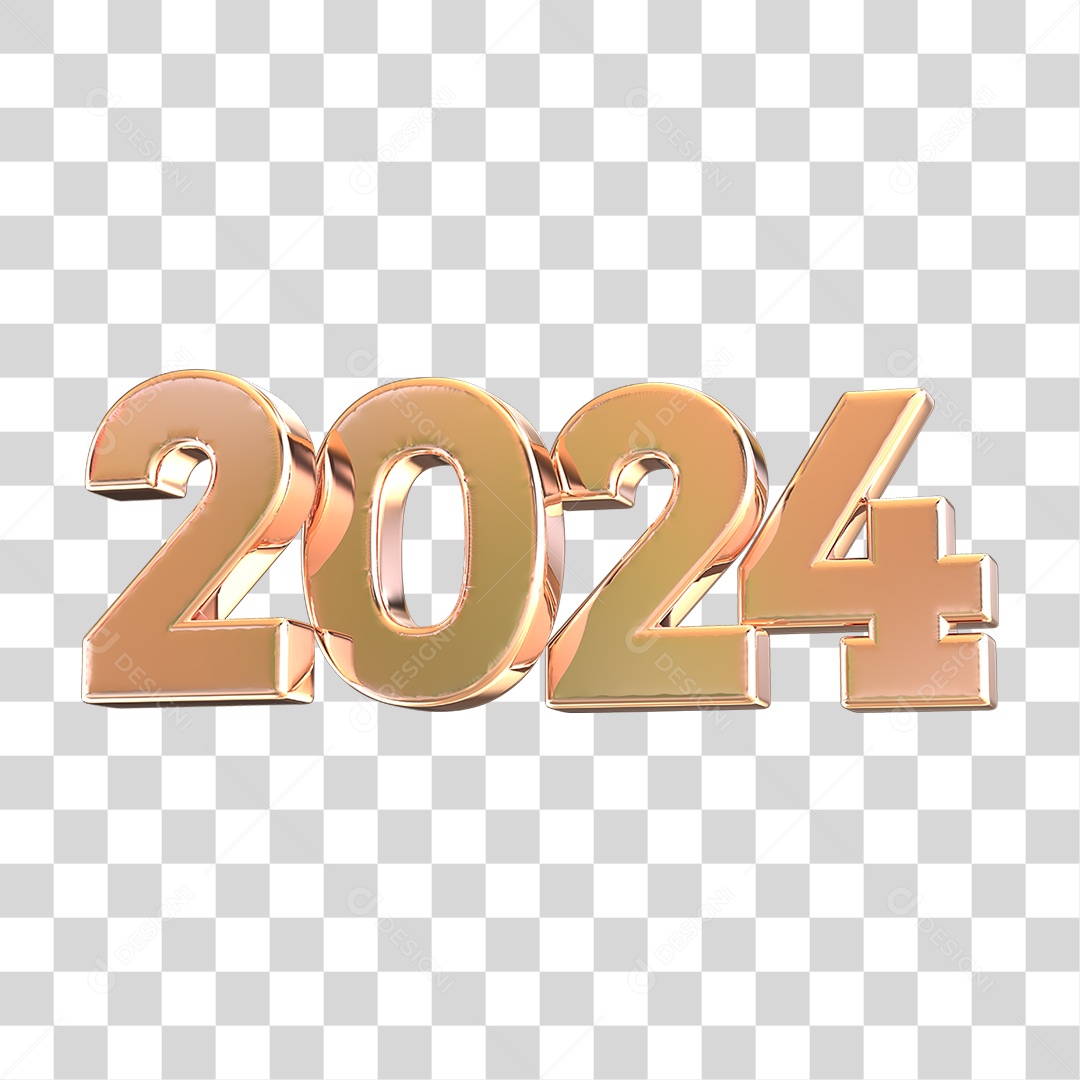 Número de 2024 Dourado PNG Transaprente