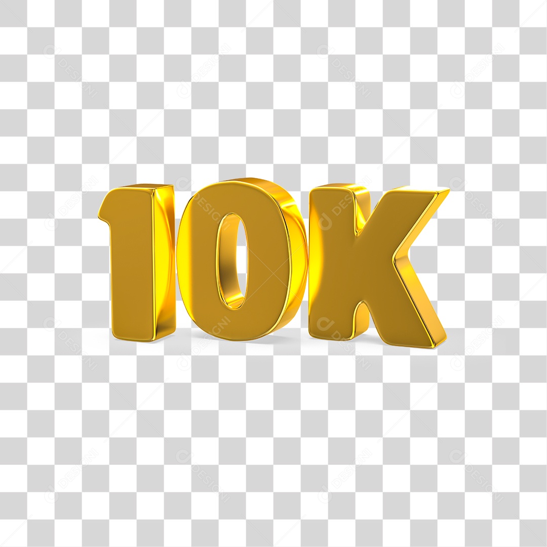 Número Dourado 10k Seguidores PNG Transparente