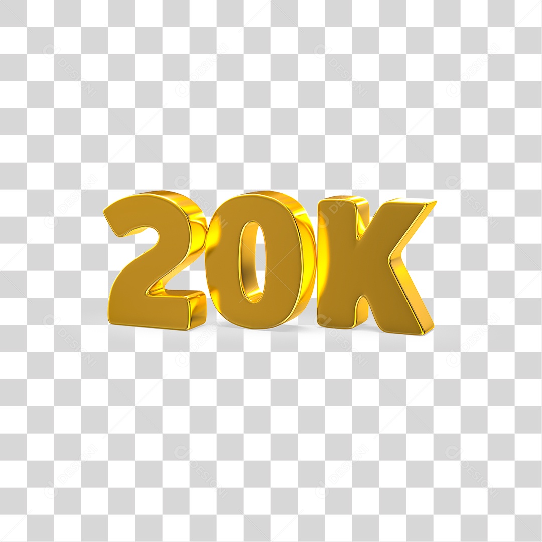 Número Dourado 20k Seguidores PNG Transparente
