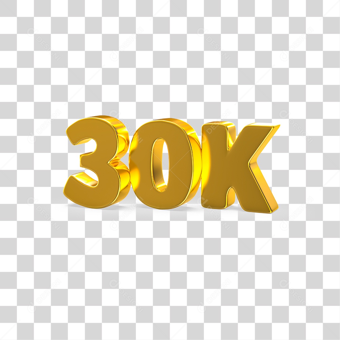 Número Dourado 10k Seguidores PNG Transparente