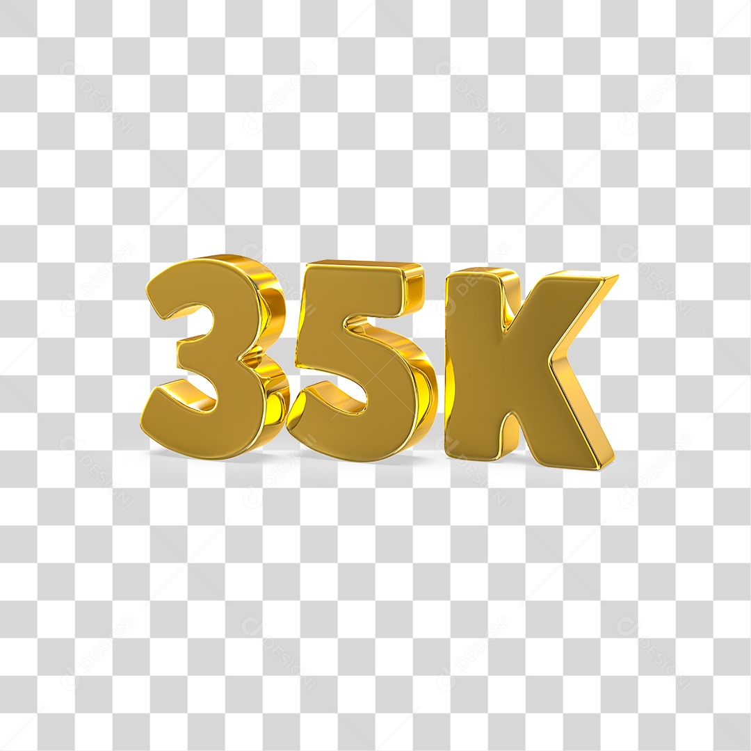 Número Dourado 35k Seguidores PNG Transparente