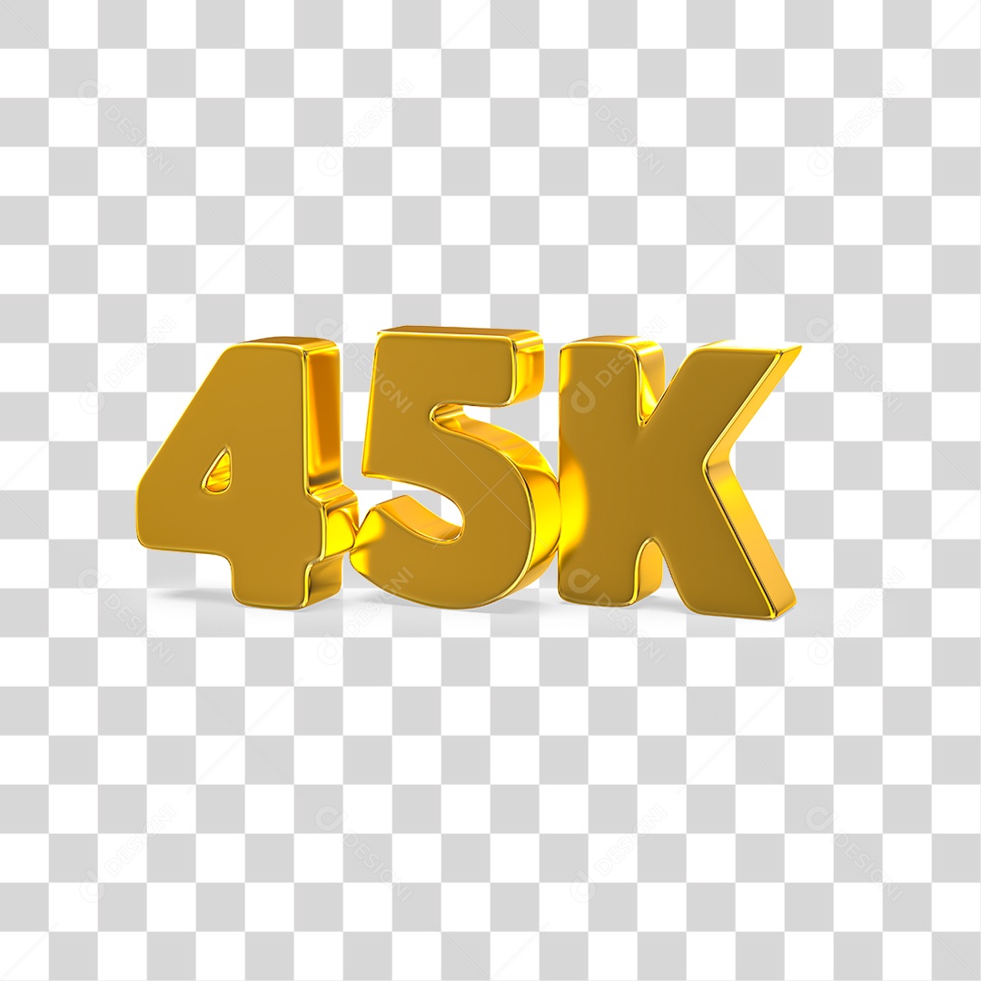 Número Dourado 45k Seguidores PNG Transparente