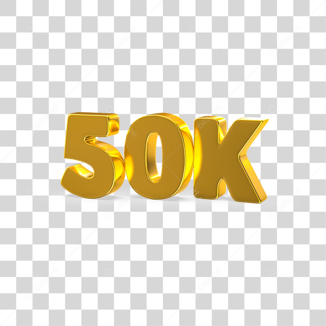 Número Dourado 50k Seguidores PNG Transparente