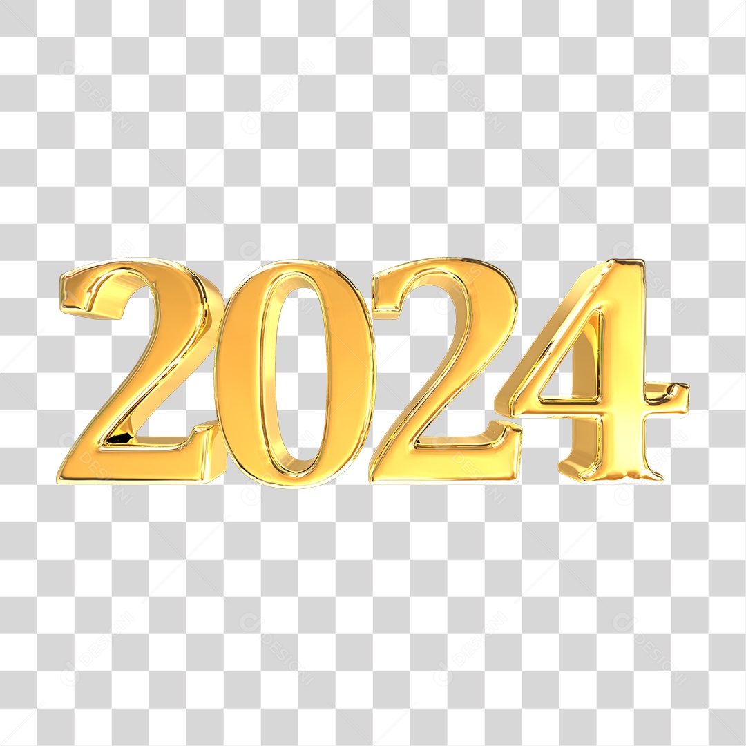 Número de 2024 Dourado PNG Transparente