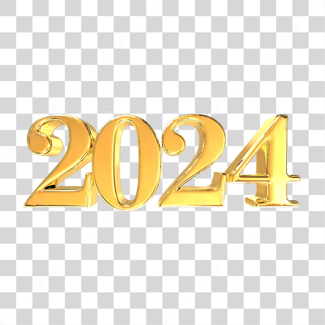 Número de 2024 Dourado PNG Transparente