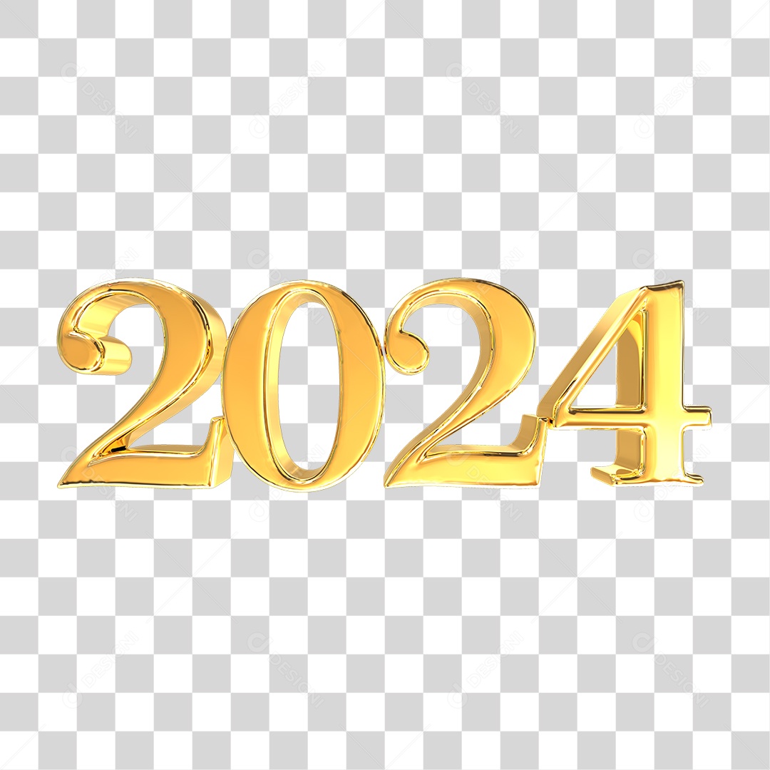 Número de 2024 Dourado PNG Transparente