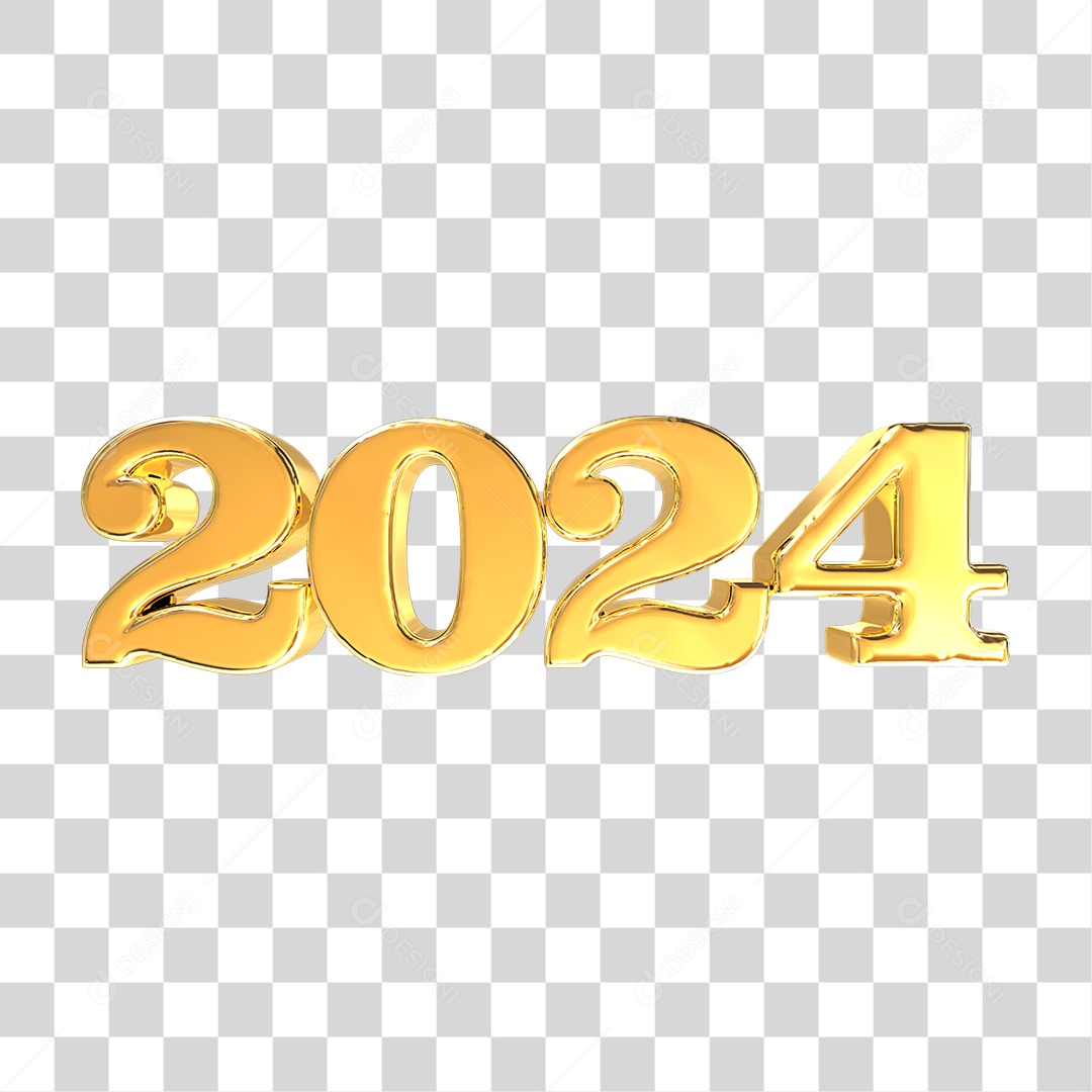 Número de 2024 Dourado PNG Transparente