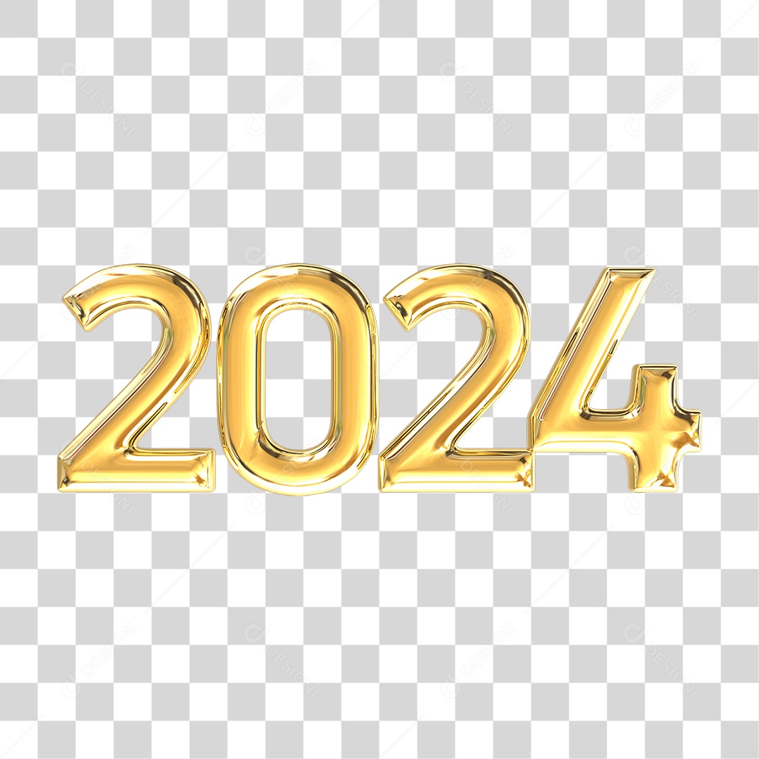Número de 2024 Dourado PNG Transparente