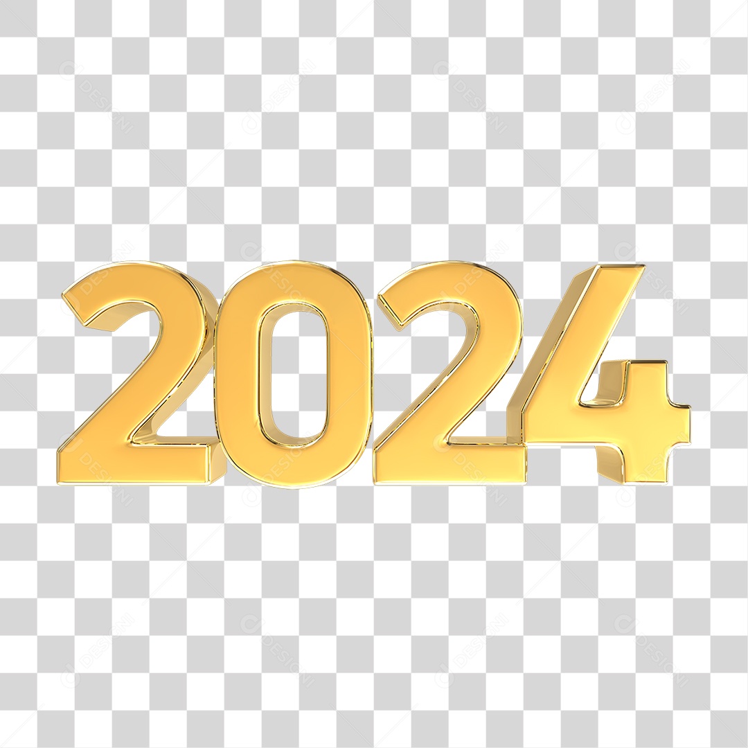 Número de 2024 Dourado PNG Transparente