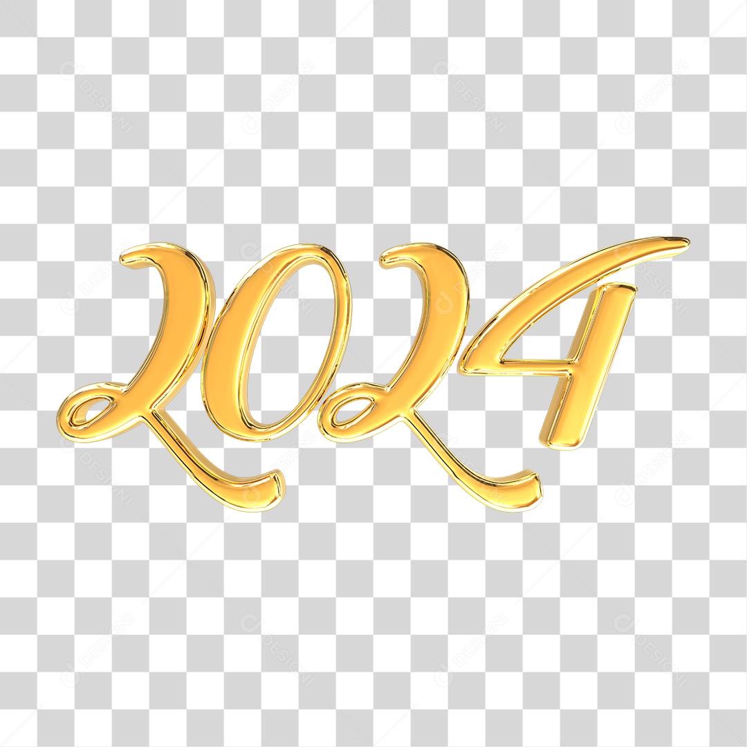 Número de 2024 Dourado PNG Transparente