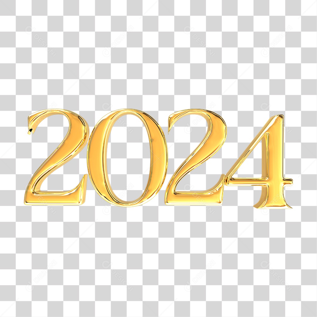 Número de 2024 Dourado PNG Transparente